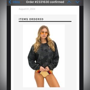 ✨ Aviator Nation RELAXED CREW SWEATSHIRT - TIE DYE VINTAGE CHARCOAL✨